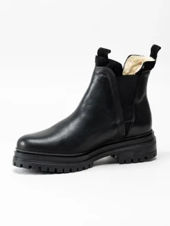 Rosa Negra - Svarta fodrade chelsea boots i skinn