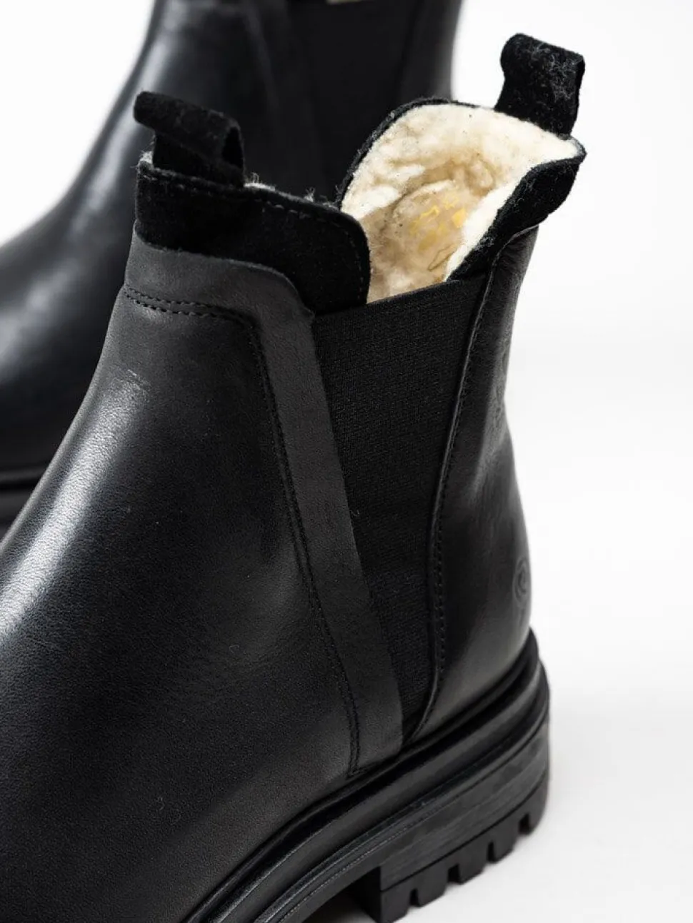Rosa Negra - Svarta fodrade chelsea boots i skinn