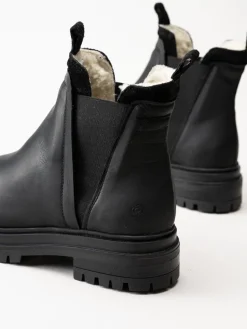 Rosa Negra - Svarta fodrade chelsea boots i oljad nubuck