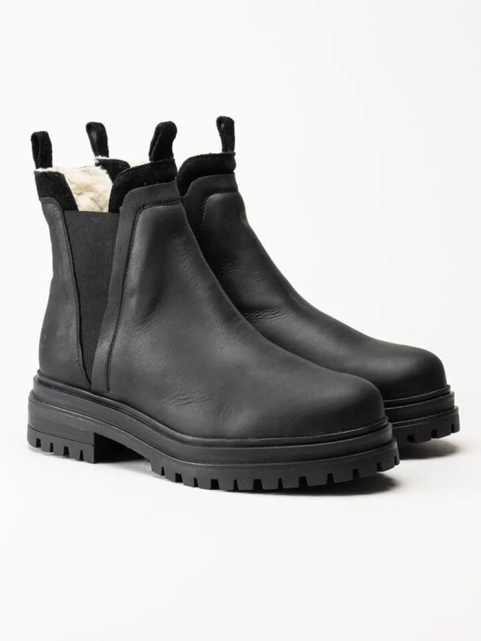 Rosa Negra - Svarta fodrade chelsea boots i oljad nubuck