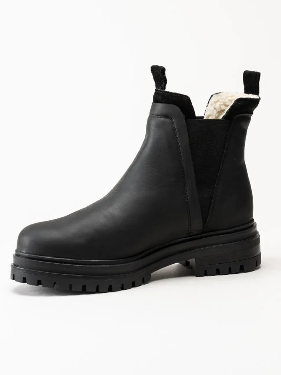 Rosa Negra - Svarta fodrade chelsea boots i oljad nubuck