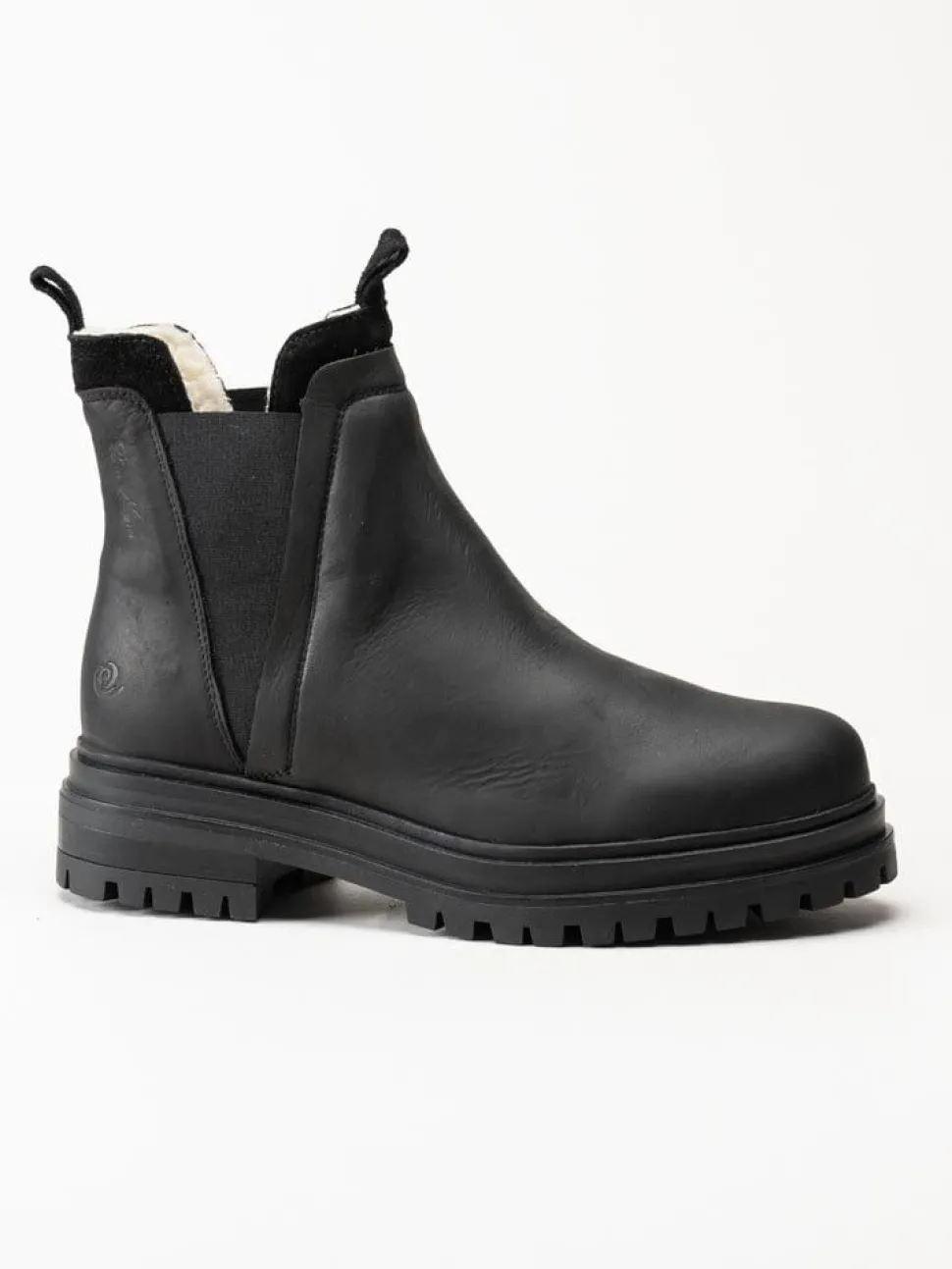 Rosa Negra - Svarta fodrade chelsea boots i oljad nubuck
