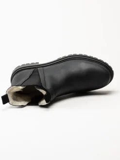 Rosa Negra - Svarta fodrade chelsea boots i oljad nubuck