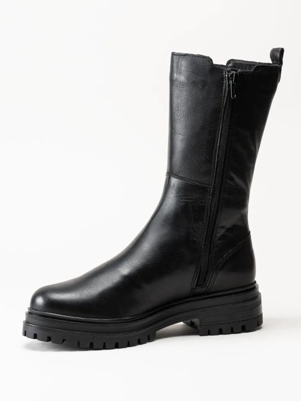 Rosa Negra - Svarta höga resårboots i skinn