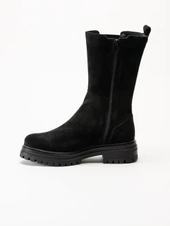 Rosa Negra - Svarta höga resårboots i mocka