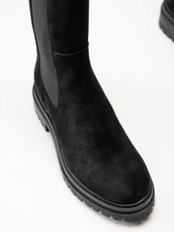 Rosa Negra - Svarta höga resårboots i mocka