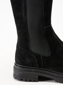 Rosa Negra - Svarta höga resårboots i mocka