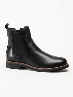 Rosa Negra - Svarta ullfodrade chelsea boots