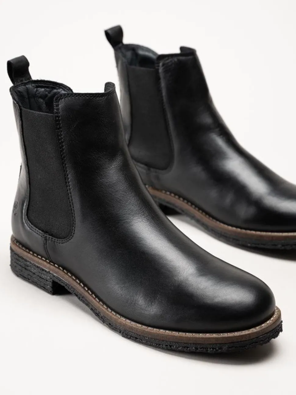 Rosa Negra - Svarta ullfodrade chelsea boots