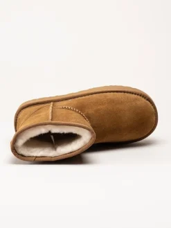 Rugged Gear - Bondi Low plateau - Ljusbruna ullfodrade boots i mocka