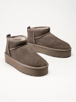Rugged Gear - Bondi Mini plateau - Grå ullfodrade låga boots