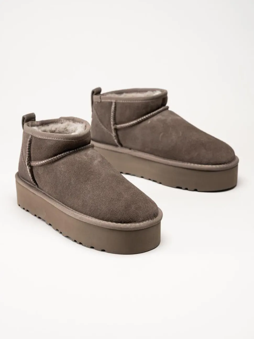 Rugged Gear - Bondi Mini plateau - Grå ullfodrade låga boots