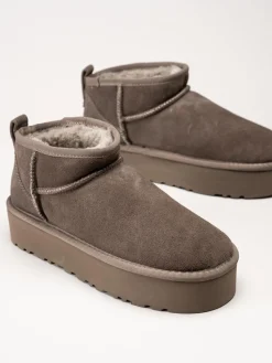 Rugged Gear - Bondi Mini plateau - Grå ullfodrade låga boots