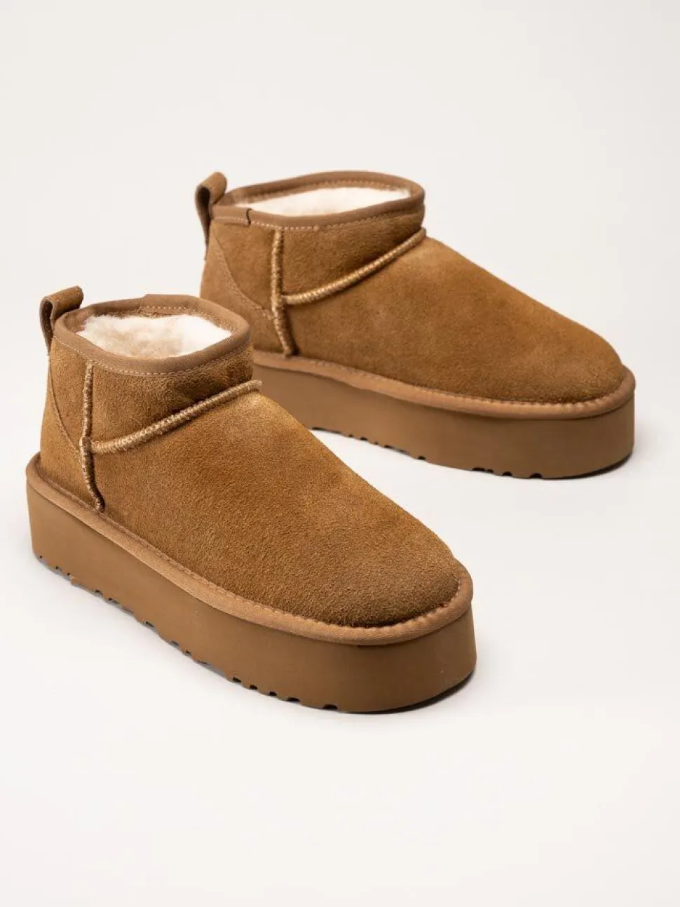 Rugged Gear - Bondi Mini plateau - Ljusbruna ullfodrade låga boots