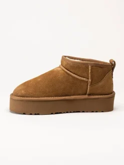 Rugged Gear - Bondi Mini plateau - Ljusbruna ullfodrade låga boots