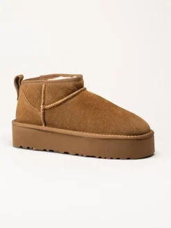 Rugged Gear - Bondi Mini plateau - Ljusbruna ullfodrade låga boots
