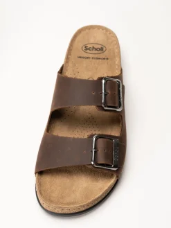 Scholl - Bora 2 Buckles - Mörkbruna sandaler