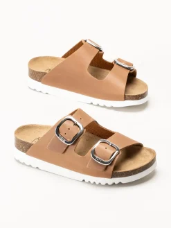 Scholl - Ilary 2 Strap - Bruna sandaler i oljat skinn