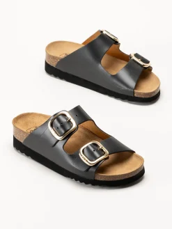 Scholl - Ilary 2 Strap - Svarta sandaler i skinn