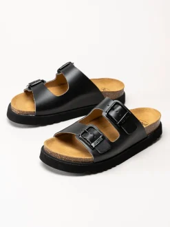 Scholl - Malerra AD - Svarta slip in sandaler i skinn