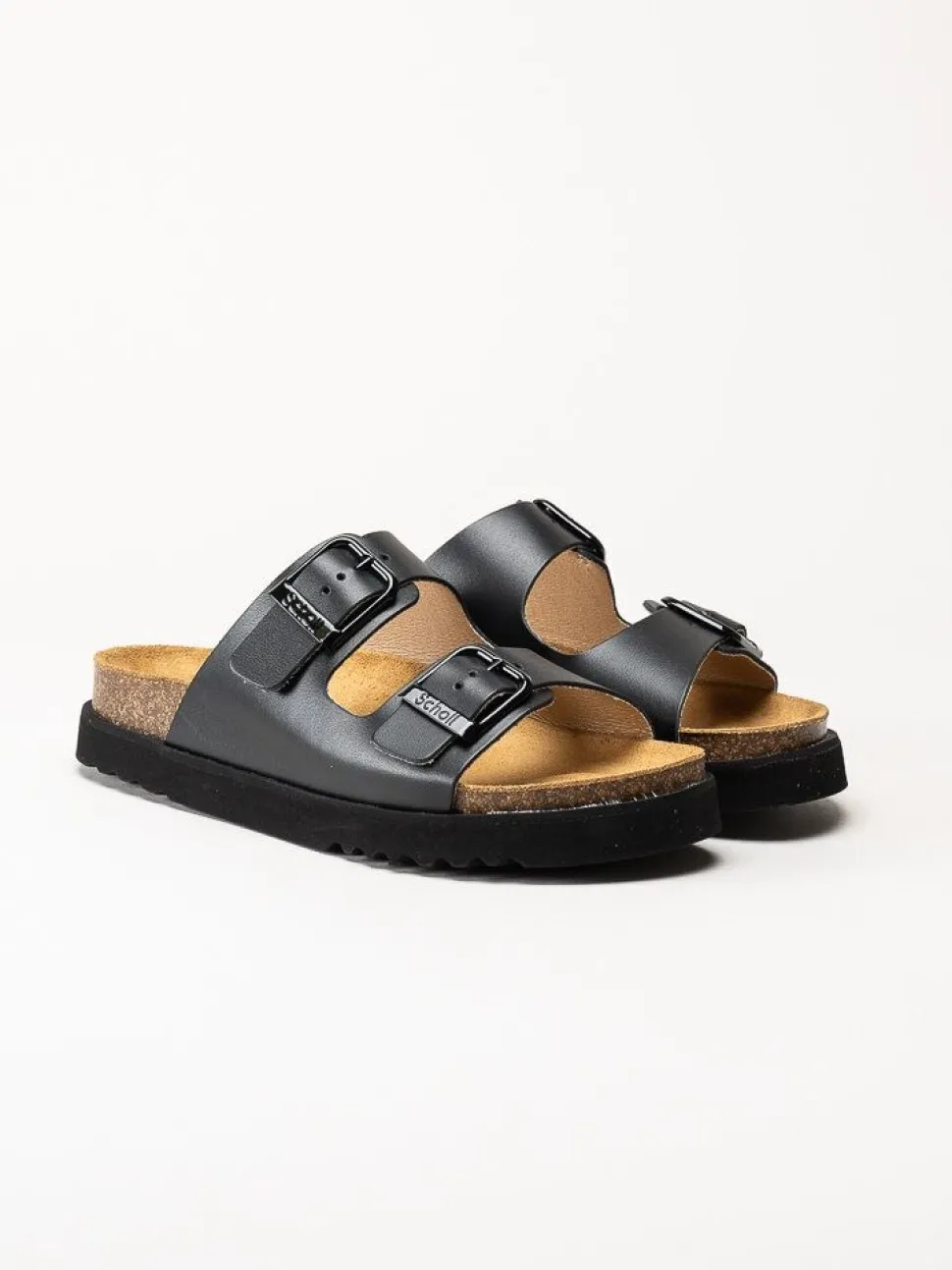 Scholl - Malerra AD - Svarta slip in sandaler i skinn