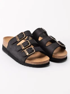 Scholl - Rio - Svarta slip in sandaler i nubuck