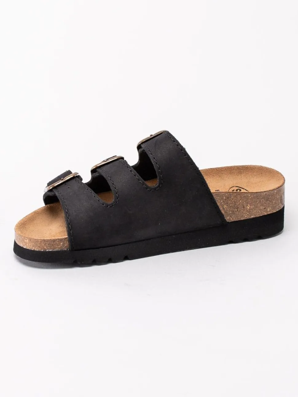 Scholl - Rio - Svarta slip in sandaler i nubuck