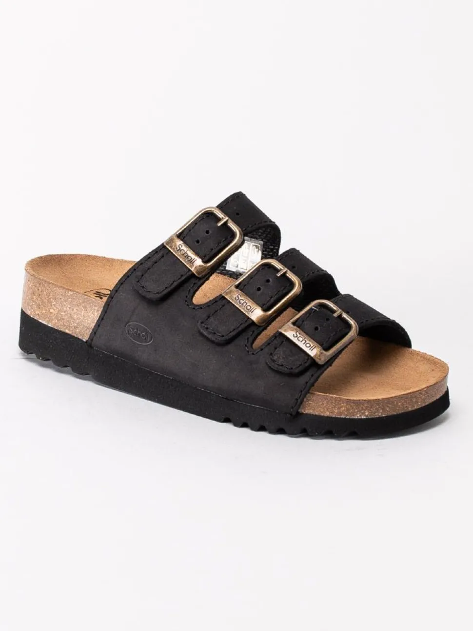 Scholl - Rio - Svarta slip in sandaler i nubuck