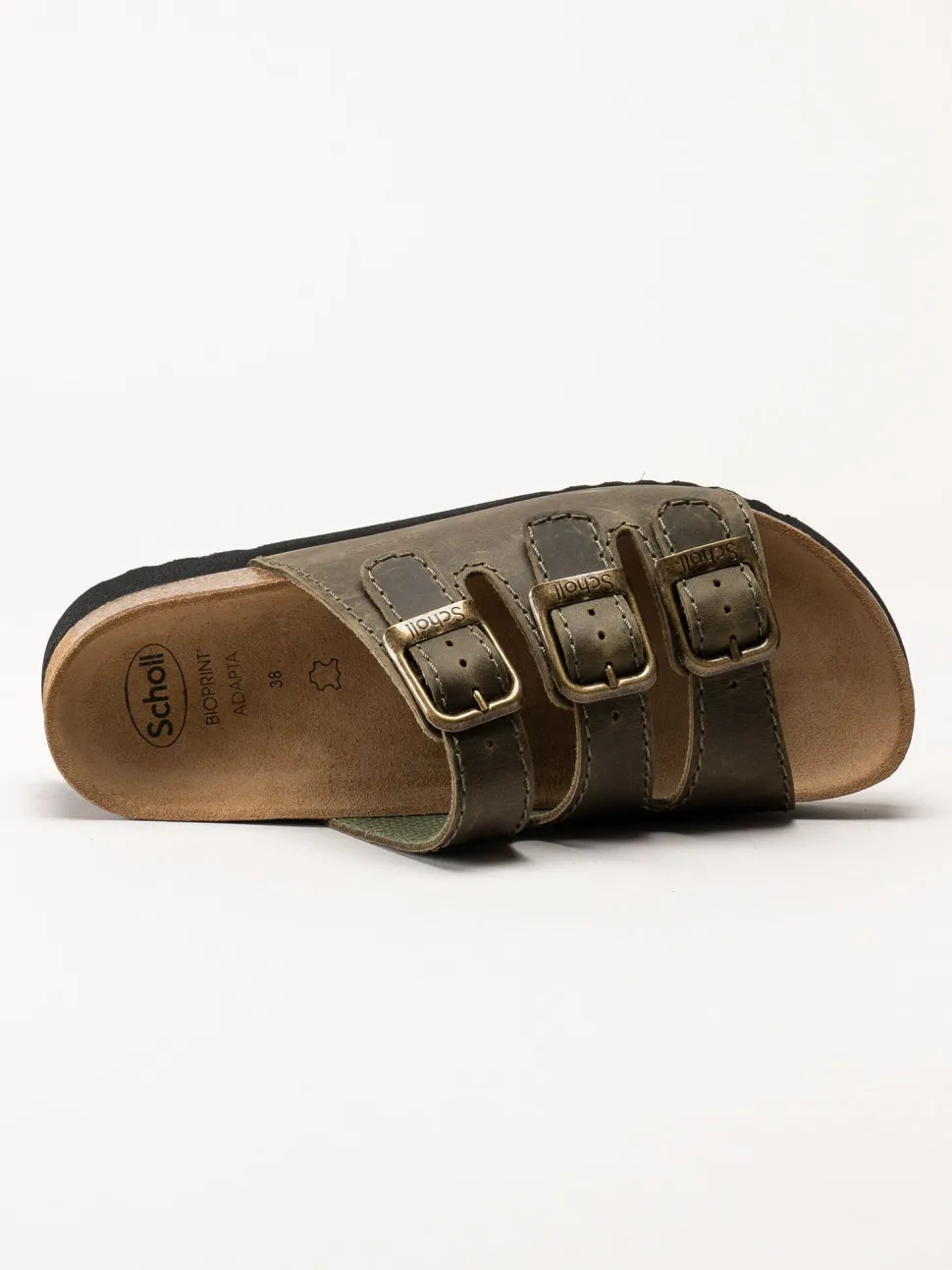 Scholl - Rio WG AD - Gröna slip in sandaler i oljat skinn