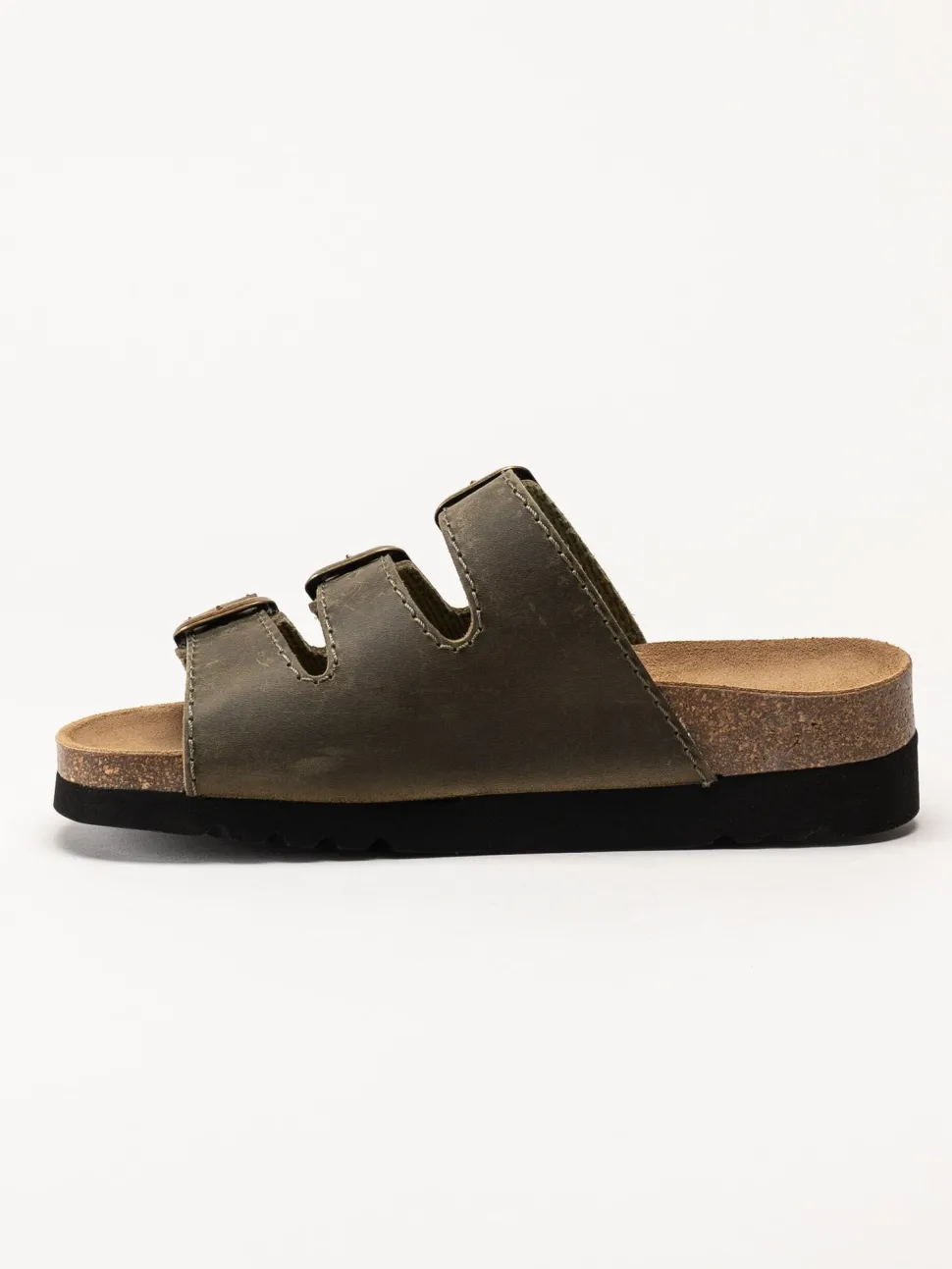 Scholl - Rio WG AD - Gröna slip in sandaler i oljat skinn