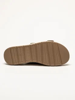 Scholl - Scilla 2 Buckles - Beige sandaler i mocka