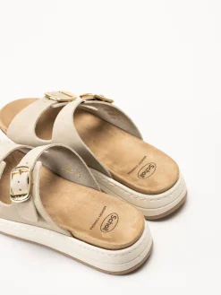 Scholl - Scilla 2 Buckles - Beige sandaler i mocka