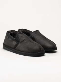 Shepherd - Bosse - Svarta slip on fårskinnstofflor