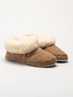 Shepherd - Emmy - Bruna slip on fårskinnstofflor