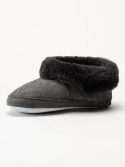 Shepherd - Emmy - Mörkgrå slip on fårskinnstofflor