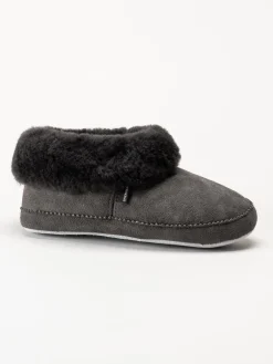 Shepherd - Emmy - Mörkgrå slip on fårskinnstofflor