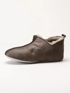 Shepherd - Henrik - Mörkbruna slip on fårskinnstofflor