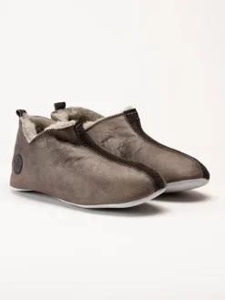 Shepherd - Henrik - Mörkbruna slip on fårskinnstofflor