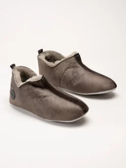 Shepherd - Henrik - Mörkbruna slip on fårskinnstofflor