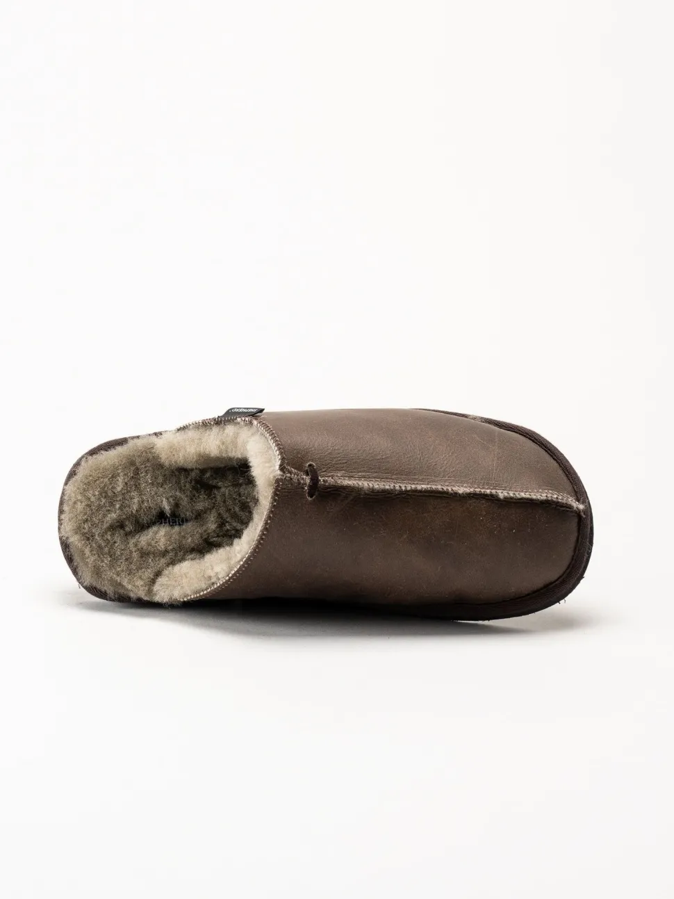 Shepherd - Hugo - Mörkbruna slip in fårskinnstofflor