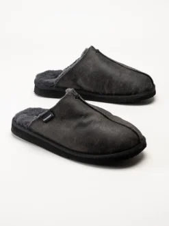 Shepherd - Hugo - Svarta slip in fårskinnstofflor
