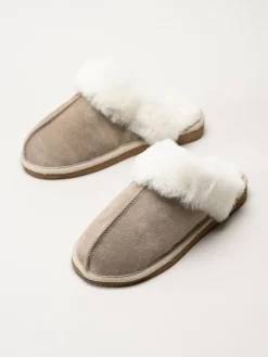 Shepherd - Jessica - Grå slip in fårskinnstofflor