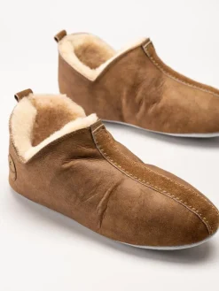 Shepherd - Lina - Ljusbruna slip on fårskinnstofflor