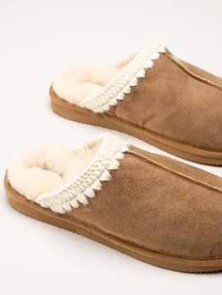 Shepherd - Selina - Bruna slip in fårskinnstofflor