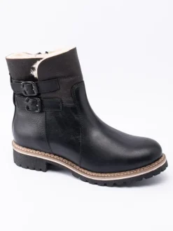 Shepherd - Smilla - Svarta fårskinnsfodrade boots i skinn
