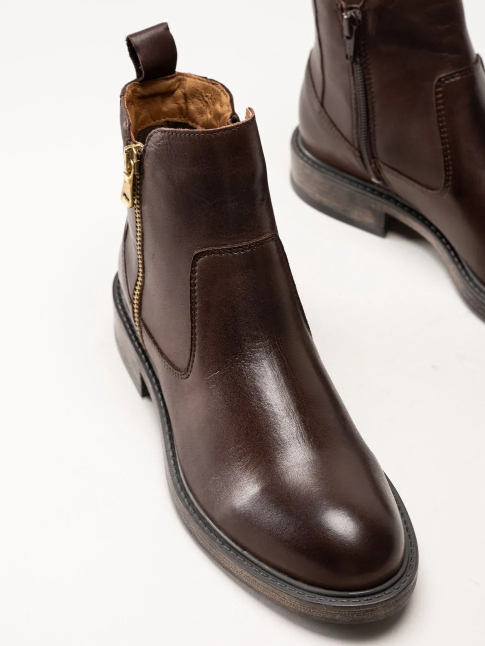 Shoedesign Copenhagen - Claudia - Mörkbruna boots i skinn