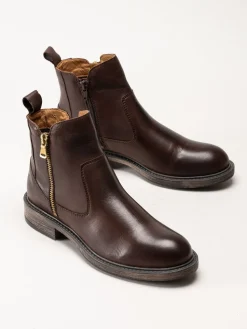 Shoedesign Copenhagen - Claudia - Mörkbruna boots i skinn