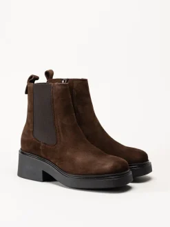 Shoedesign Copenhagen - Saddle - Mörkbruna chelsea boots i mocka