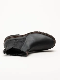 Sioux - Adalrik-715H - Svarta chelsea boots i oljat skinn