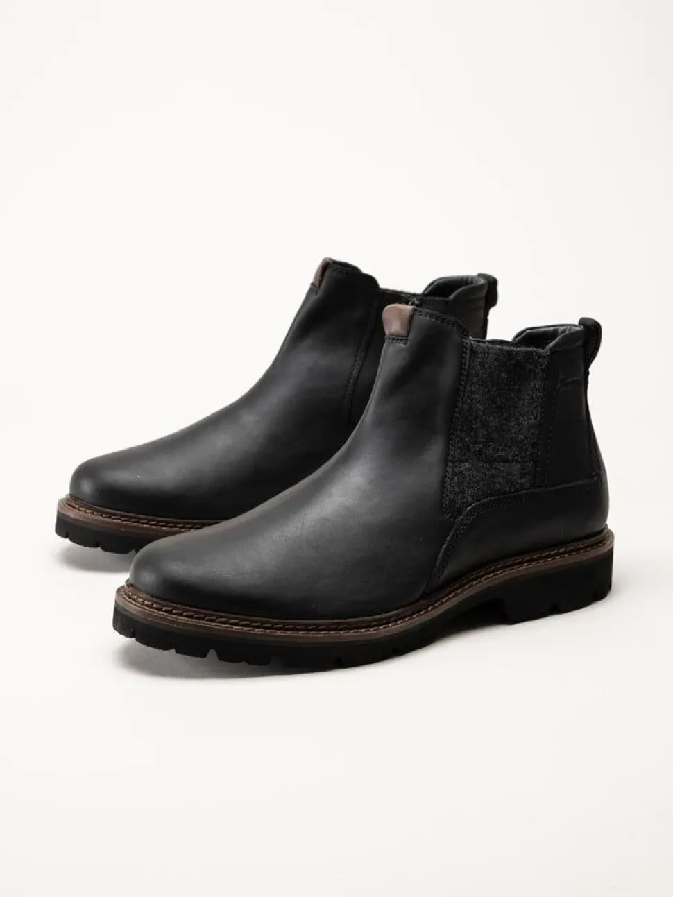 Sioux - Adalrik-715H - Svarta chelsea boots i oljat skinn